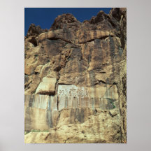 Achaemenid rock relief of King Darius I Posters