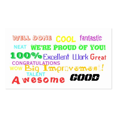 Achievement Award Card Business Card Templates by lollypopgirrrl