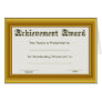 Achievement Award  With Gold Edges Greeting Cards