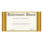 Achievement Award  With Gold Edges Photo Card Template