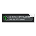 Achievement Unlocked Got Off The Couch bumper stickers