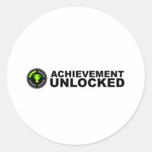 Achievement Unlocked Round Stickers