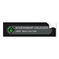 Achievement Unlocked Went Outside Bumper Sticker