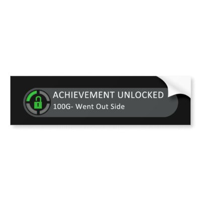 Achievement Unlocked Went Outside Bumper Sticker by Broly1337