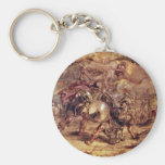 Achilles Defeated Hector.,  By Peter Paul Rubens Keychain
