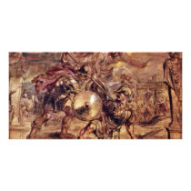 Achilles Defeated Hector.,  By Peter Paul Rubens Custom Photo Card