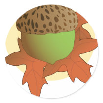 acorn round stickers