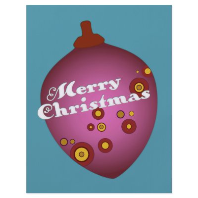 Acornament Mauve Retro Christmas Ornament Personalized Flyer by JaZilla
