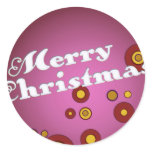 Acornament Mauve Retro Christmas Ornament Stickers