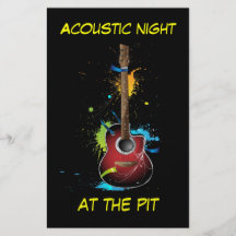 Acoustic guitar art flyers