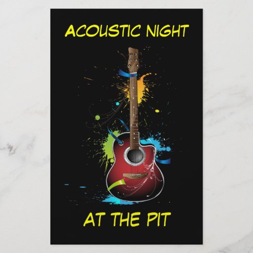 Acoustic guitar art flyers