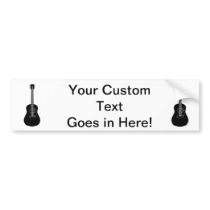 Acoustic Guitar Black Bumper Stickers