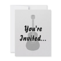 Acoustic Guitar Black Personalized Invite