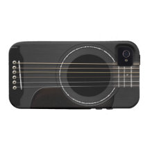 Acoustic Guitar Black iPhone 4/4S Covers