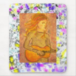 acoustic guitar drawing drip mousepad