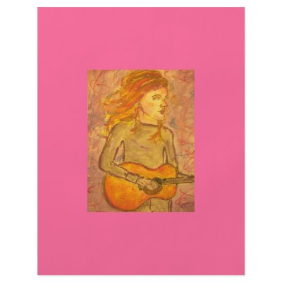 acoustic guitar drawing personalized flyer by folkrockartist