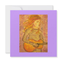 acoustic guitar drawing custom invitation