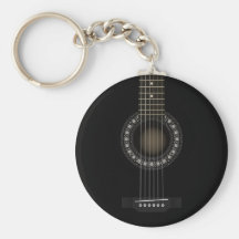 Acoustic Guitar Flag Keychain