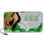 Acoustic Guitar Green Expressions Doodle Speakers