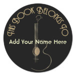Acoustic Guitar Logo Design Bookplate Stickers