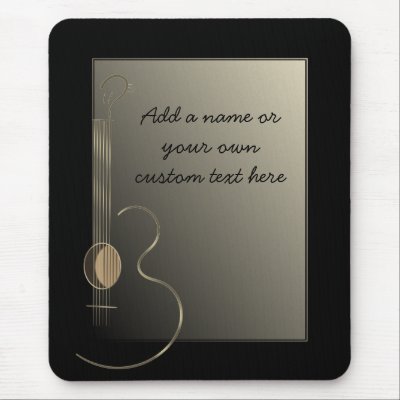 Acoustic Guitar Logo Design Mousepad by WriteStuff