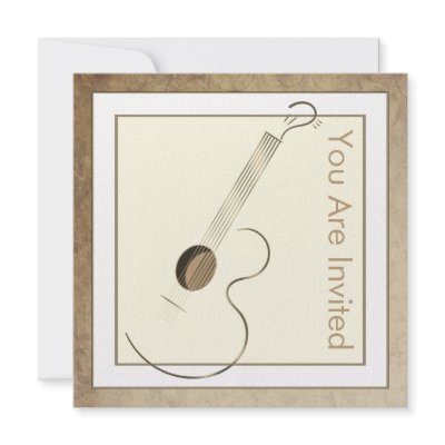 Acoustic Guitar Logo Invitations by WriteStuff