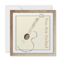 Acoustic Guitar Logo Invitations