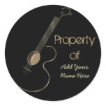 Acoustic Guitar Logo Personalised Stickers