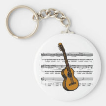 Acoustic Guitar musical 07 B Keychain