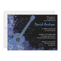 Acoustic Guitar Musical Bar Bat Mitzvah Invitation