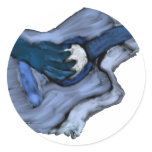 Acoustic Guitar painting, blue inversion Sticker