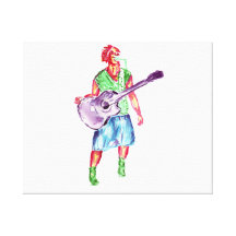 acoustic guitar player female singer musician canvas print