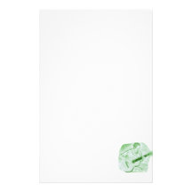 acoustic guitar player sitting pencil sketch green stationery design
