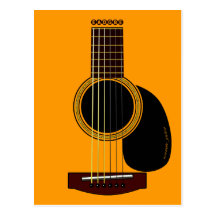 acoustic guitar postcard
