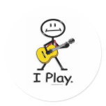 Acoustic Guitar Round Stickers