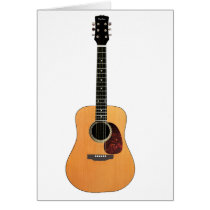 Acoustic Guitar vertical Greeting Cards