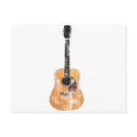 Acoustic Guitar vertical distressed Post Card