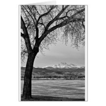 Across The Lake in Black and White Greeting Card