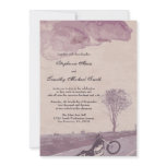 Across the road motorcycle wedding invitation