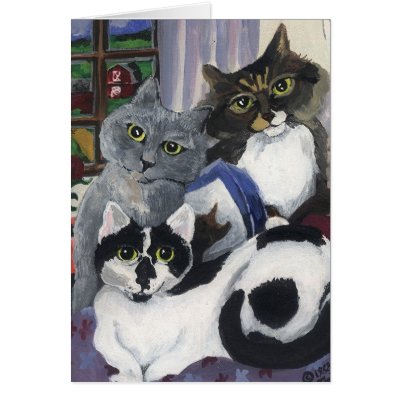 Acrylic Kitties Blank Card by ttonids