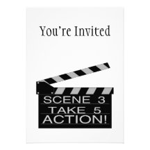 Action Directors Clapboard Custom Invitation
