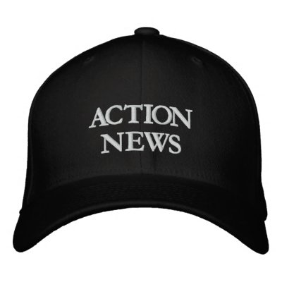 ACTION NEWS EMBROIDERED BASEBALL CAPS by kotzradio