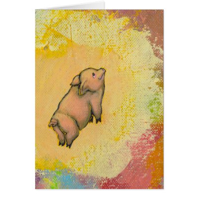 Action pig is flying - fun painting art CUSTOMIZED by flyinggirl
