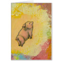 Action pig is flying - fun painting art CUSTOMIZED cards