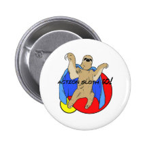 Action Sloth Coloured Button