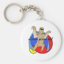 Action Sloth Coloured Key Chain
