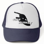 Action Surfer silhouette design on trucker hat