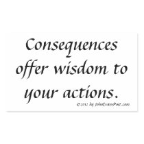 Actions and consequences rectangle sticker