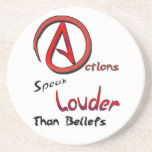 Actions Speak Louder than Beliefs, Atheist Symbol Beverage Coaster