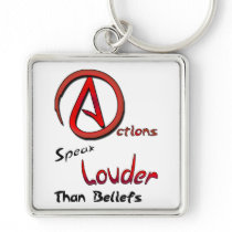 Actions Speak Louder than Beliefs, Atheist Symbol Key Chains